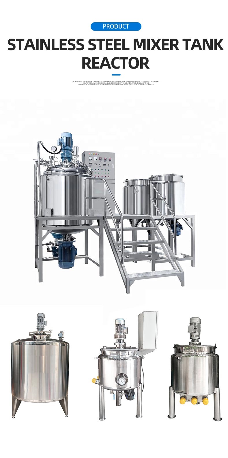 Stainless Steel Mixing Tank And Mixer Homogenizers For Liquid Detergent